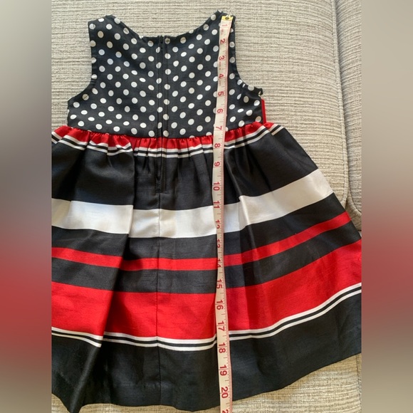 Bonnie Baby Polka Dot & Striped Dress - Black, White, and Red - 24m - Christmas - Picture 6 of 7